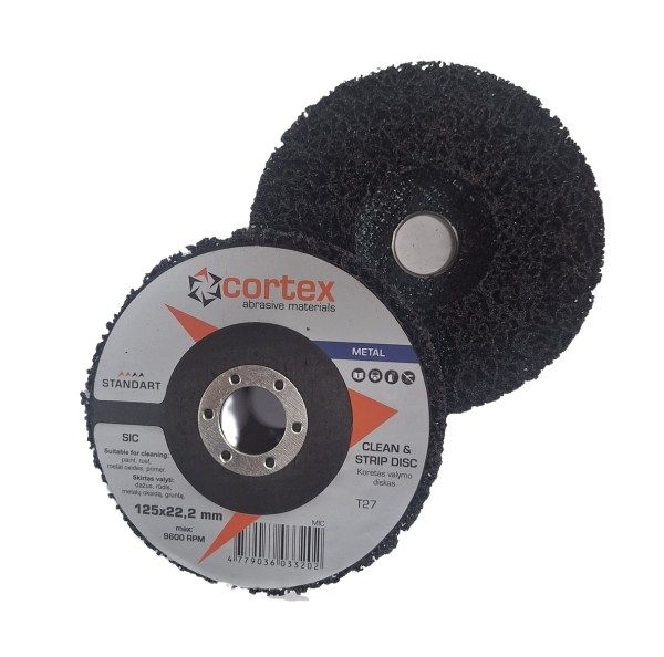 Korėtas valymo diskas CORTEX Standart, 125 x 22 mm, silicio karbidas-0