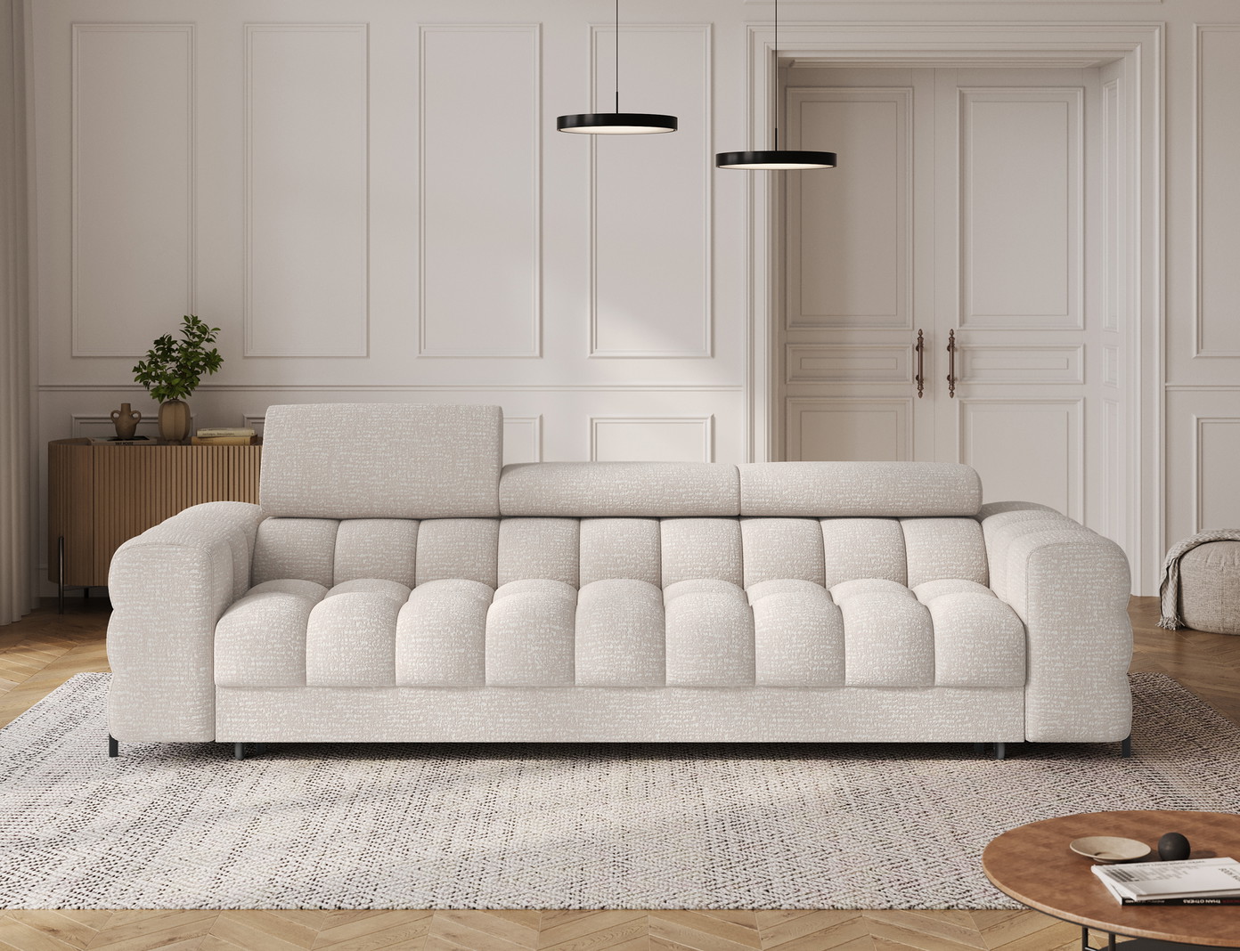 Sofa-lova Festello, rusva sp., 100 x 260 cm x 96 cm - 2
