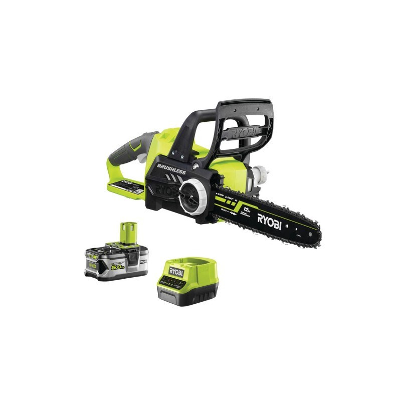 Akumuliatorinis grandininis pjūklas RYOBI ONE+ RCS18X3050F, 18 V, 5,0 Ah, 30 cm, 10 m/s-0