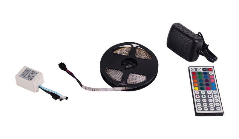 LED juostos komplektas HENSKE F-FS2835-60-RGB, IP20, RGB, su pultu 40 mygtukų, 5 m - 3