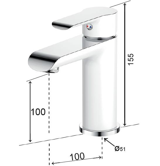 Praustuvo maišytuvas AQUALINE BIANCA, baltos sp.-1