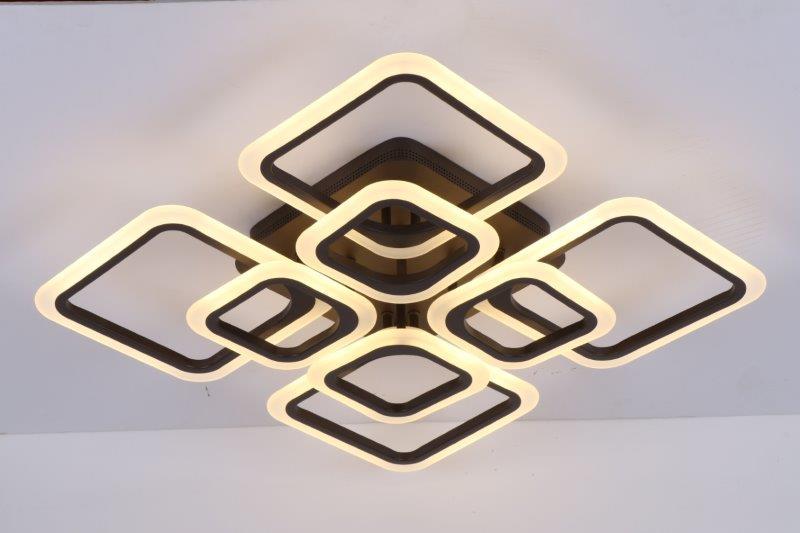 Lubinis LED šviestuvas BALTIK GAISMA, 176 W, 3000-6500 K, 13200 lm, kavos sp., 58x58x12 cm, su pultu-0