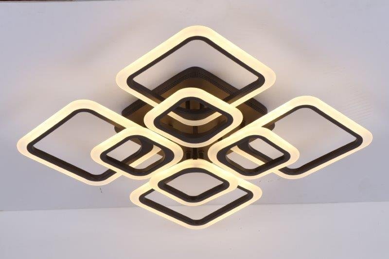 Lubinis LED šviestuvas BALTIK GAISMA, 176 W, 3000-6500 K, 13200 lm, kavos sp., 58x58x12 cm, su pultu