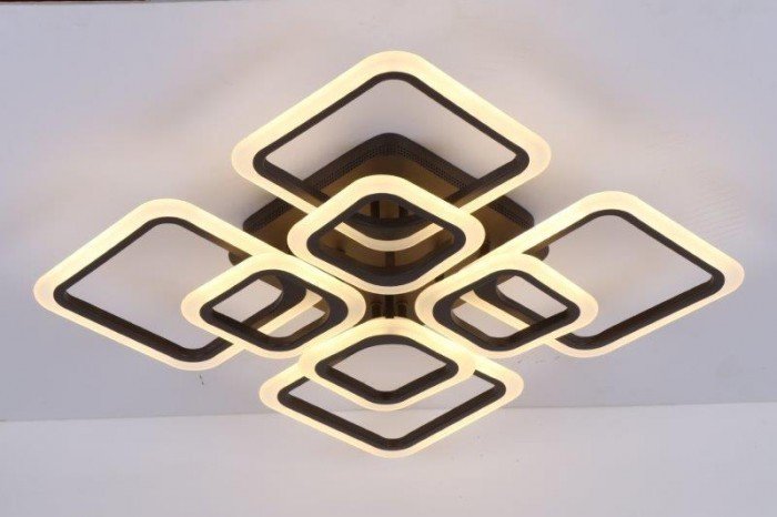 Lubinis LED šviestuvas BALTIK GAISMA, 176 W, 3000-6500 K, 13200 lm, kavos sp., 58x58x12 cm, su pultu - 4