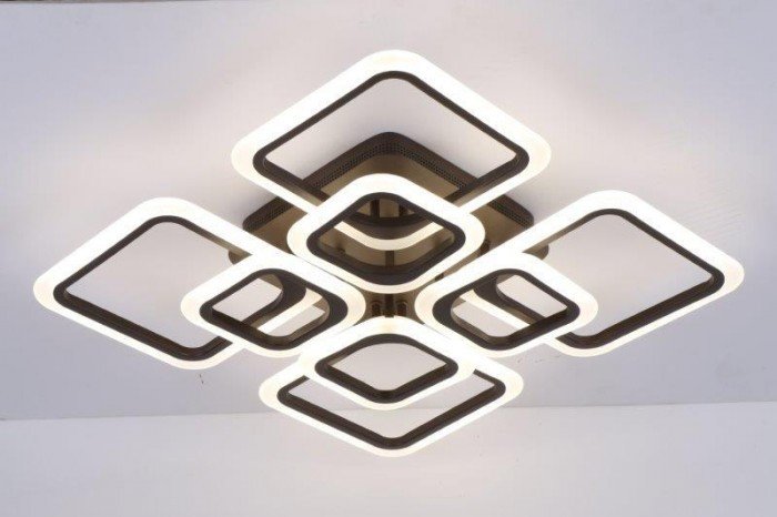 Lubinis LED šviestuvas BALTIK GAISMA, 176 W, 3000-6500 K, 13200 lm, kavos sp., 58x58x12 cm, su pultu - 3
