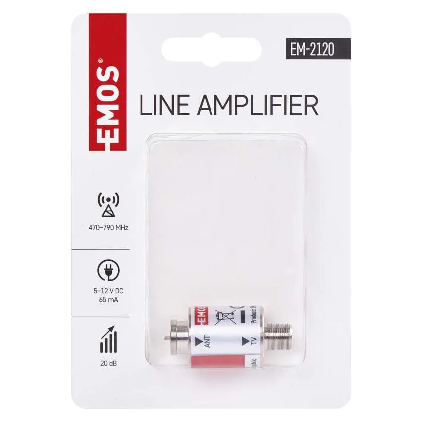 Signalo stiprintuvas DVB-T/T2 20 dB, F jungtis (Jungtis/įvestis), 65 mA, IP45 - 3
