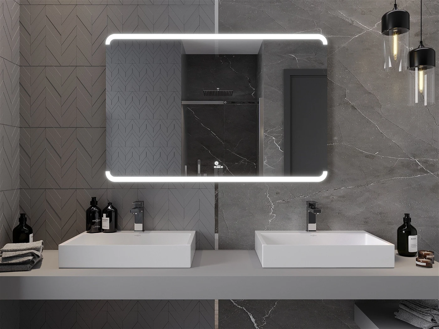 Vonios veidrodis Mexen Nida su LED apšvietimu ir šildymo kilimėliu, 120 x 80 cm - 4