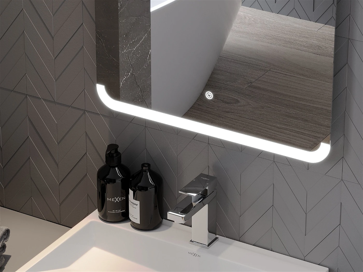 Vonios veidrodis Mexen Nida su LED apšvietimu ir šildymo kilimėliu, 120 x 80 cm - 5