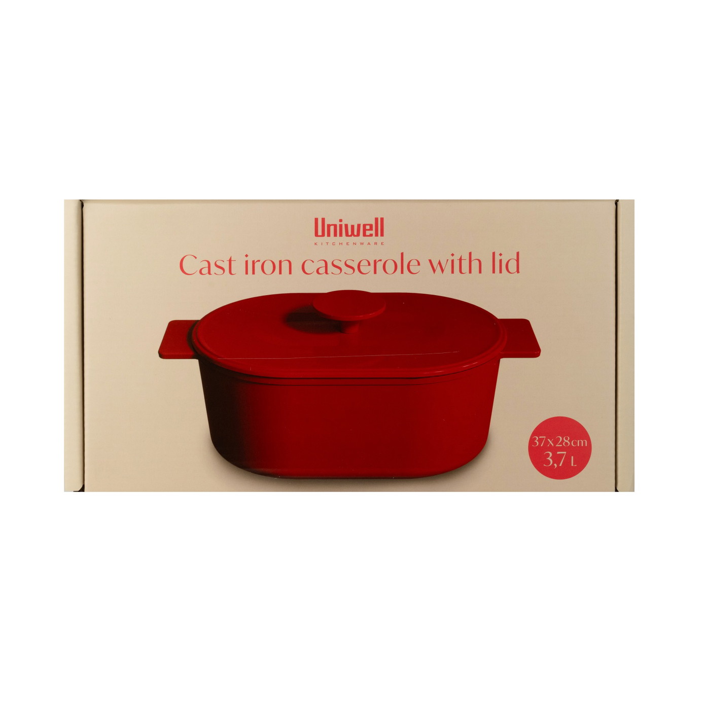 Ketaus puodas su dangčiu UNIWELL, raudonos sp., 28 cm, 4,9l-1
