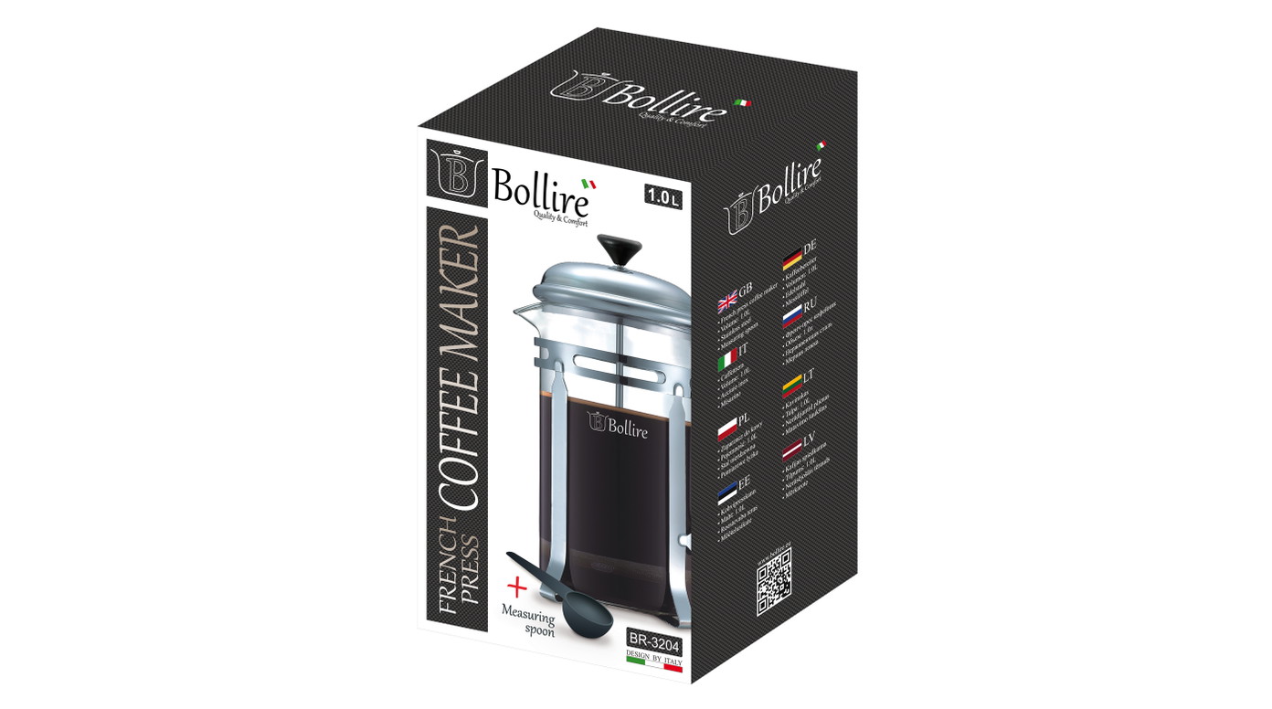 Kavinukas BOLLIRE French Press, sidabro sp., 1 l-1