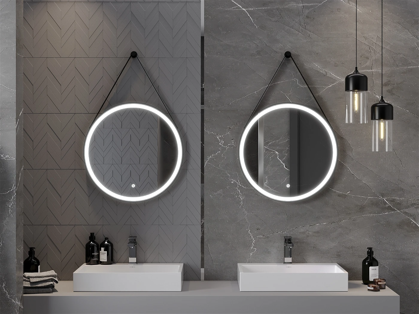 Vonios veidrodis Mexen Reni Black su LED apšvietimu ir šildymo kilimėliu, 60 cm - 4