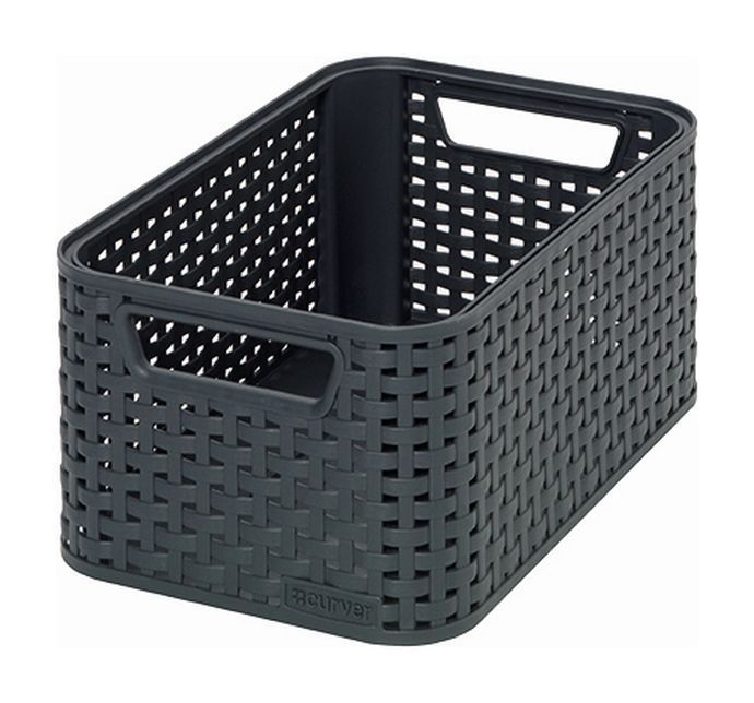 Plastikinis krepšys CURVER RATTAN STYLE, S, tams. pilkos sp., 29 x 20 x h13 cm, 6 l-0