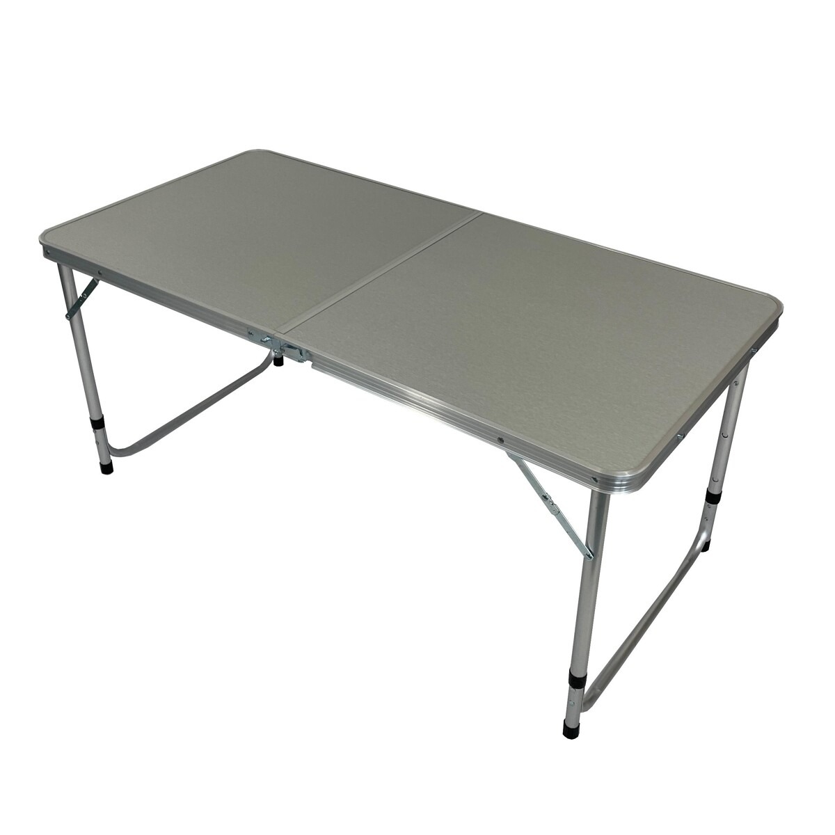 Turistinis sulankstomas stalas, 120x60x55-70 cm, pilkas-1