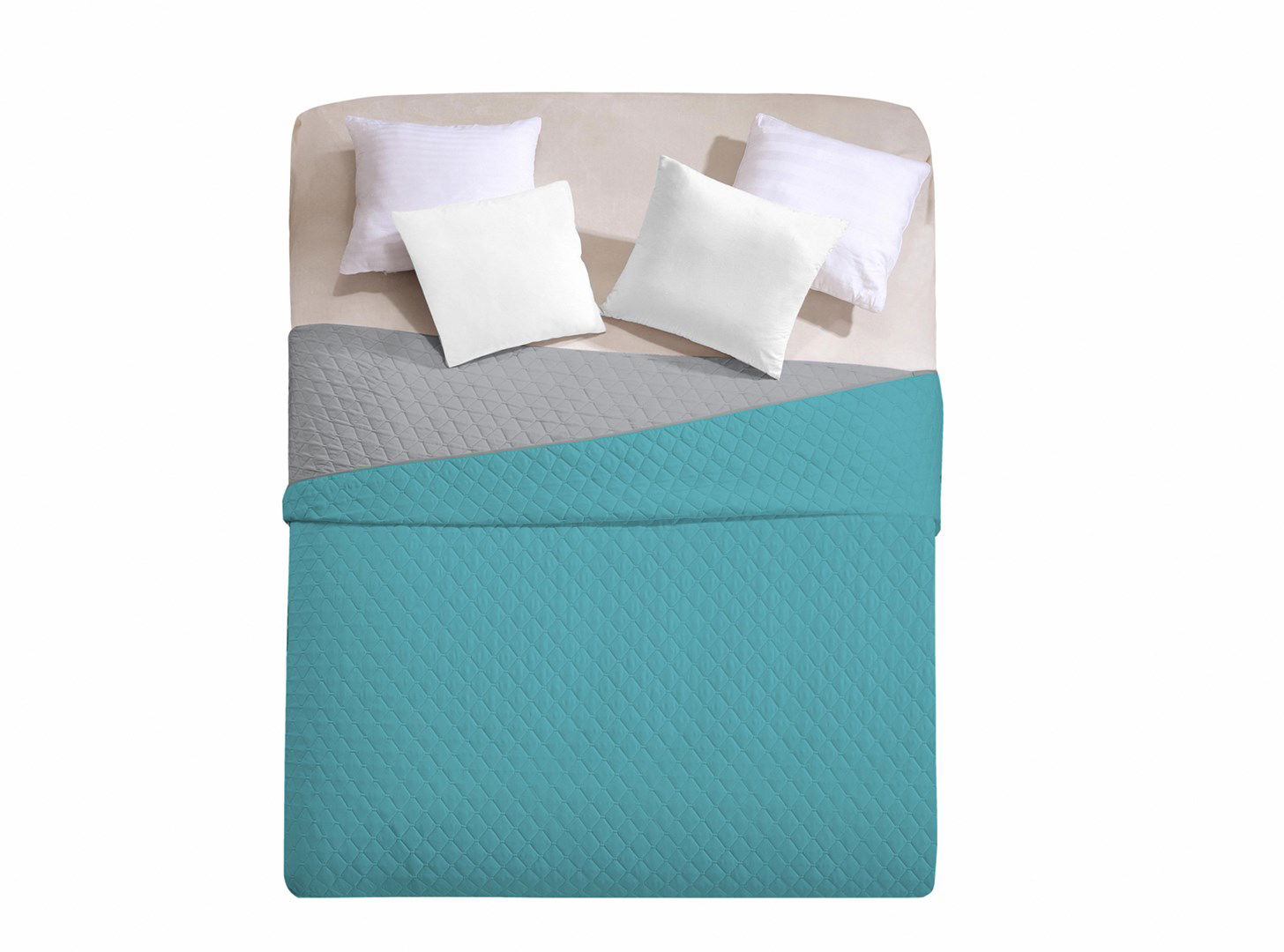 Lovatiesė DecoKing Axel, 170x210 cm, pilka/turkio - 4
