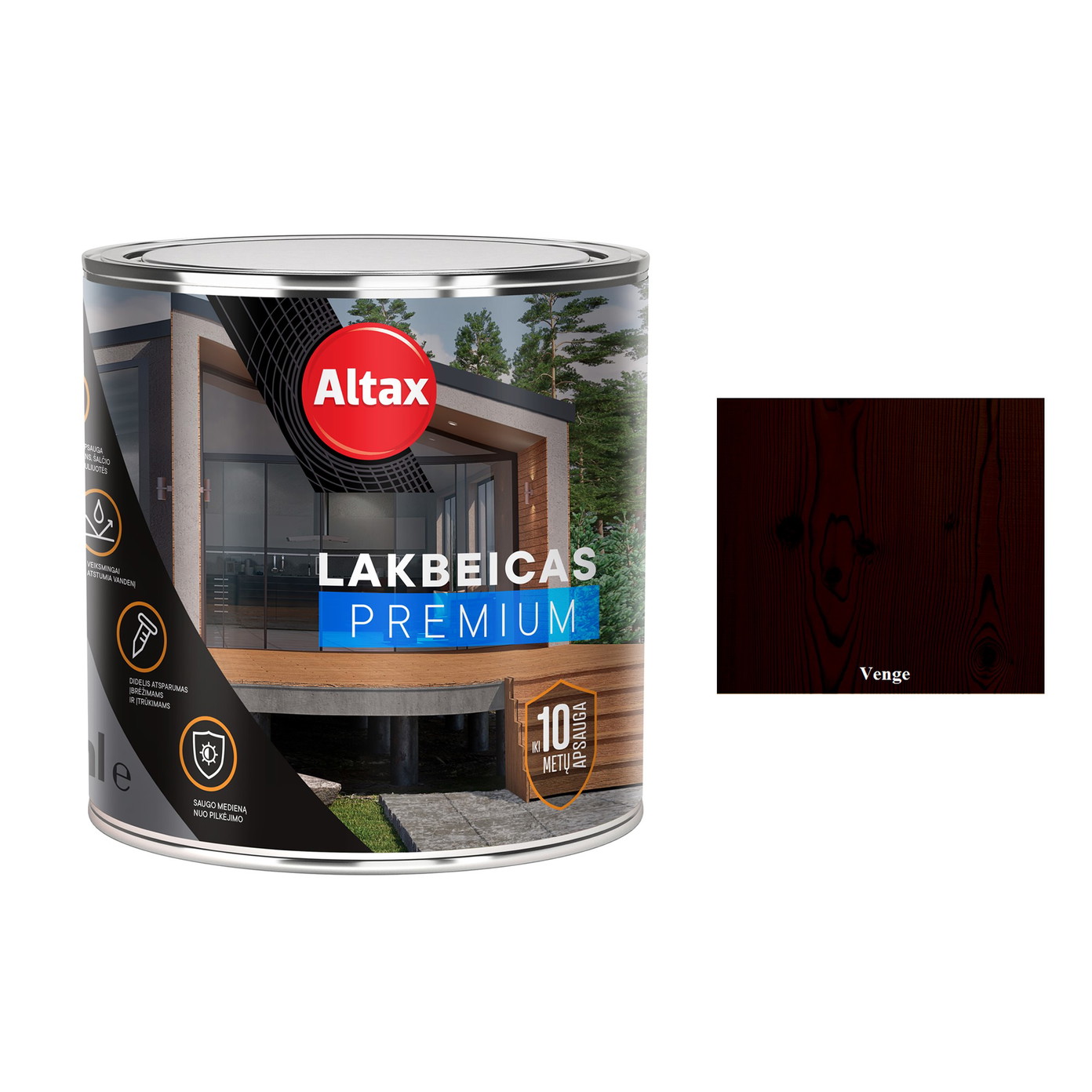 Medienos lakas su beicu ALTAX Premium, venge sp., 250 ml-0