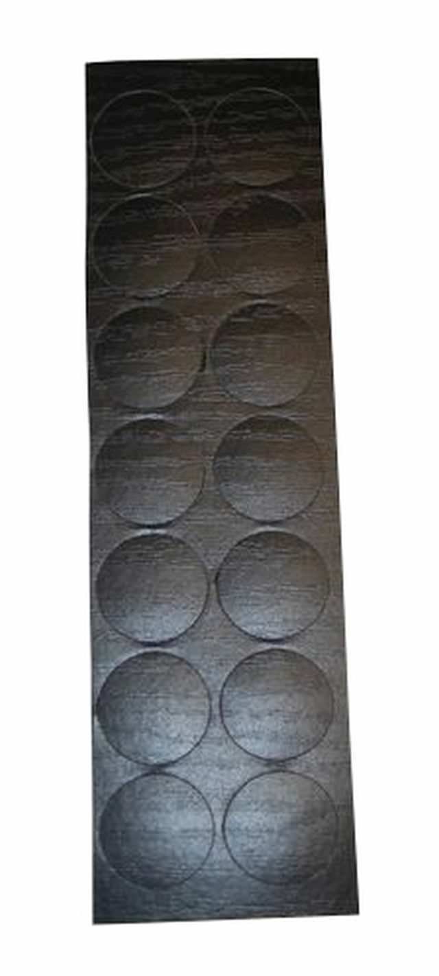 Klijuojamas dangtelis, d-20 mm, juodos tekstūros sp., 14 vnt.