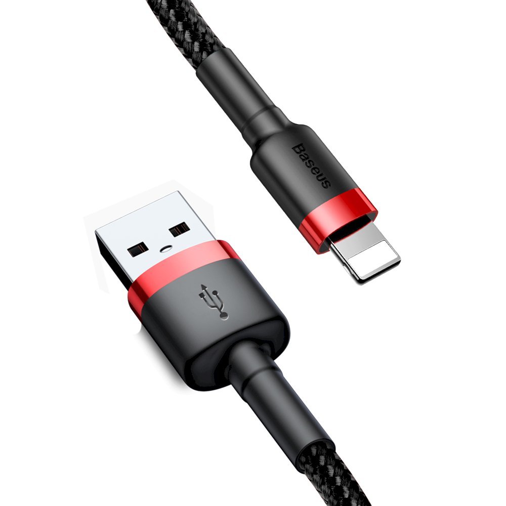 Kabelis BASEUS, USB A - IP lightning kištukas, QC3.0, raudonos/juodos sp., 1 m - 3