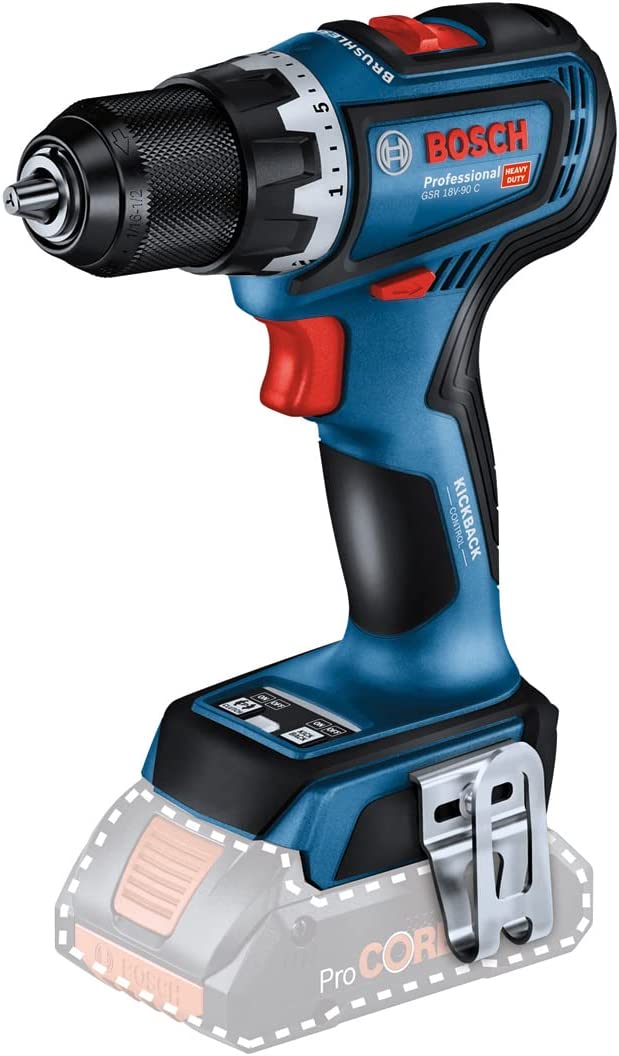 Akumuliatorinis suktuvas-gręžtuvas BOSCH PRO GSR 18V-90 C, 18 V, (be akumuliatoriaus) - 1