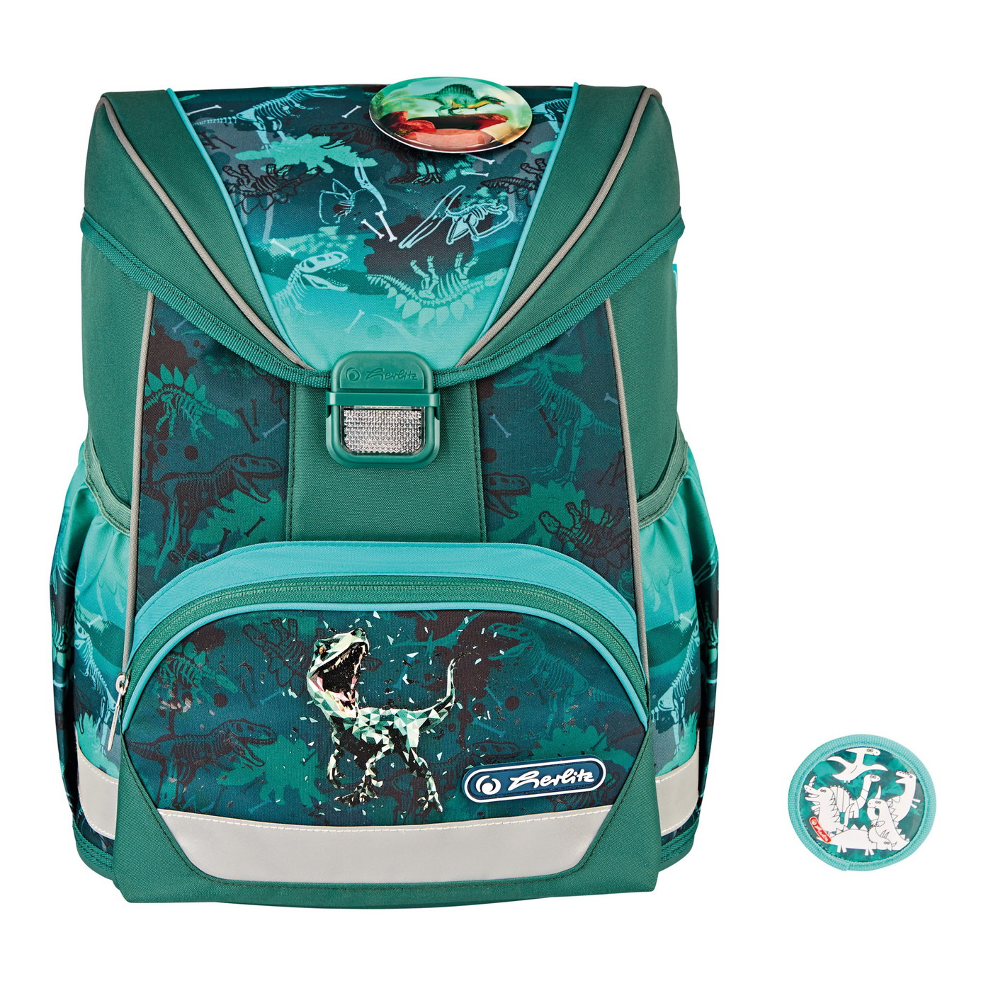 Kuprinė pradinukams Herlitz ULTRA LIGHT Green Rex su priedais - 1