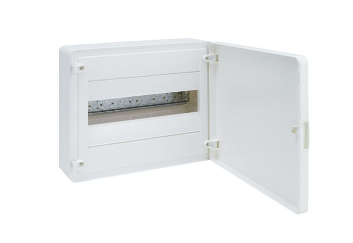 Virštinkinis skydelis HAGER Golf, IP40, plastikinis, su baltomis durelėmis, 1 x 12 mod.-0