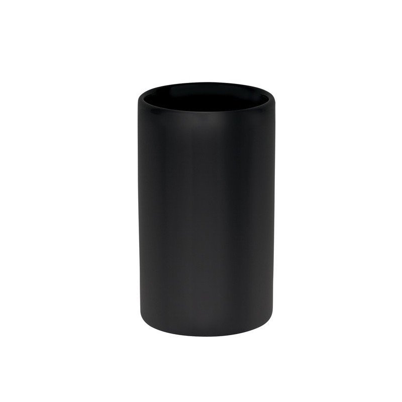 Dantų šepetėlių stiklinė SPIRELLA TUBE-MATT, juodos sp.