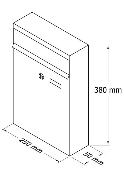 Pašto dėžutė PD 930, 380 x 250 x 50 mm, vario sp.-1