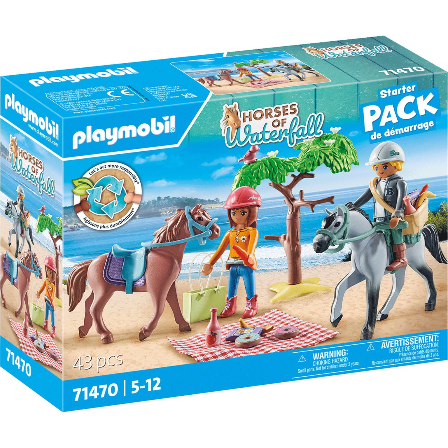 Amelios ir Beno jodinėjimas paplūdimyje PLAYMOBIL HORSES OF WATERFALL 71470-0
