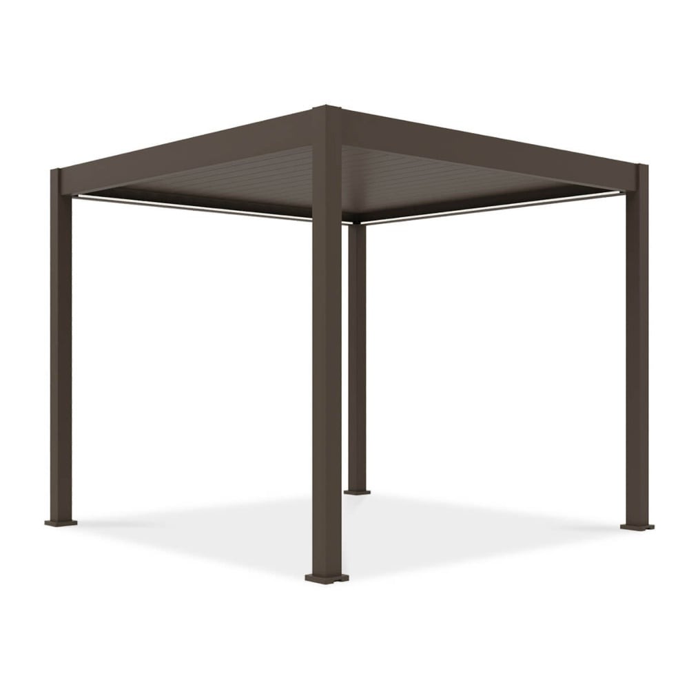 Pavėsinė Pergola ELEGANCE AUTOMATIC 300x300x256 cm su LED, Taupe-0
