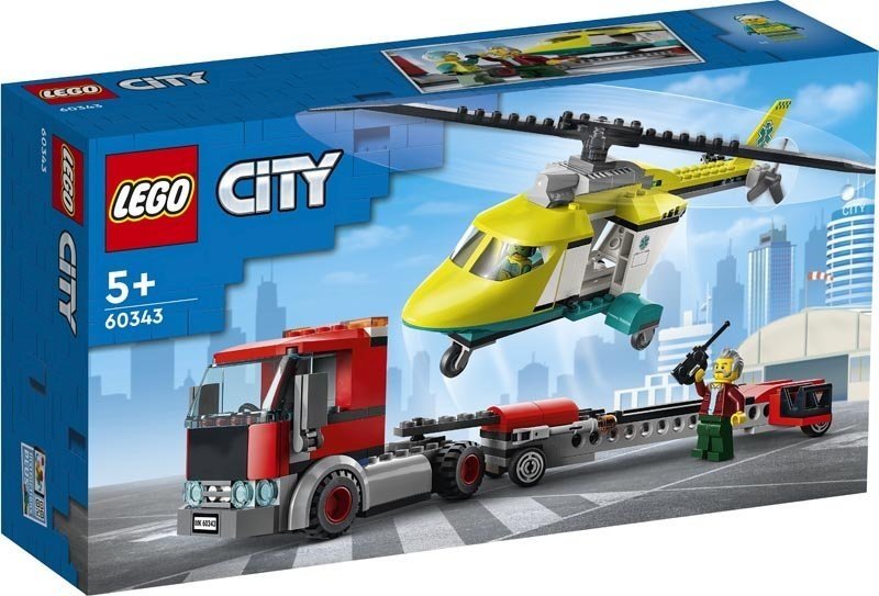 Konstruktorius LEGO® City  Gelbėjimo sraigtasparnio transporteris 60343