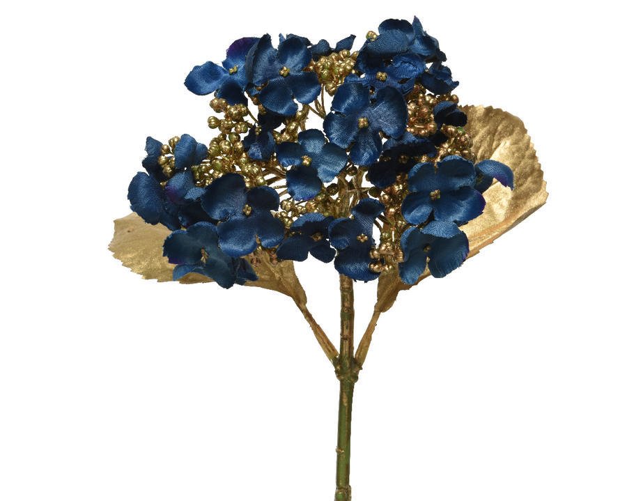 Kalėdinė dekoracija HYDRANGEA BLUE GOLD, t.mėlynos sp., 19 x 15 x 67 cm
