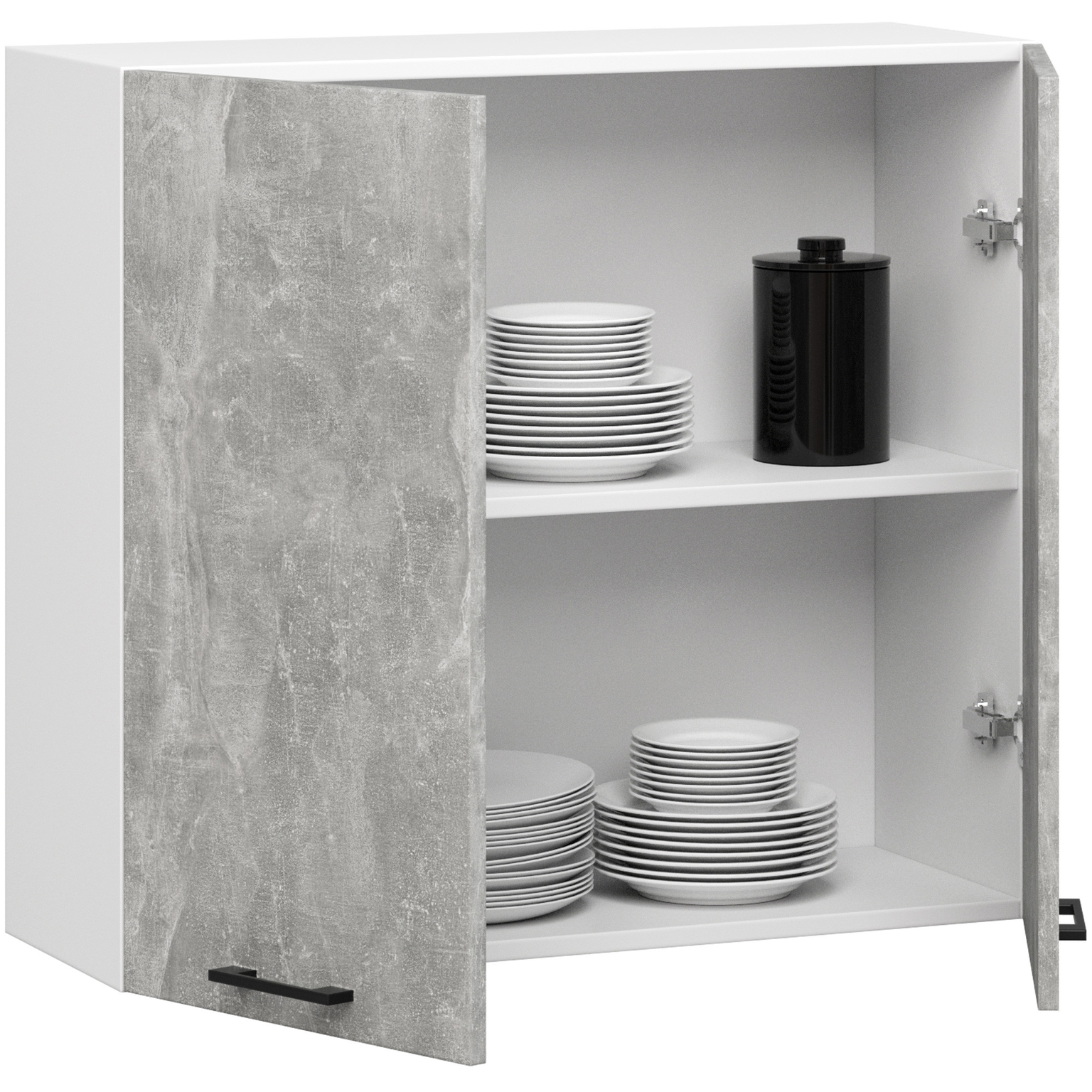 Pakabinama virtuvės spintelė OLIVIA W80, H72 cm, balta/pilka-1