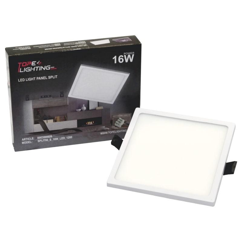 Įleidžiama LED panelė TOPE Split, 16 W, 1168 lm, 4000K, IP44, baltos sp., kvadrato f. - 7