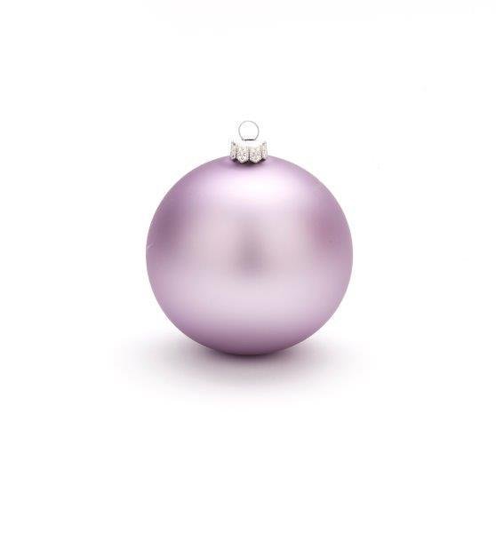 Kalėdinių eglės žaisliukų rinkinys, matinės šv. violetinė sp., 8 cm, 6 vnt.