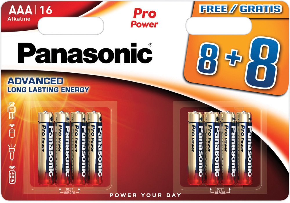 Elementai PANASONIC PRO POWER ALKALINE, LR03PPG/16B, AAA, 16 vnt.-0