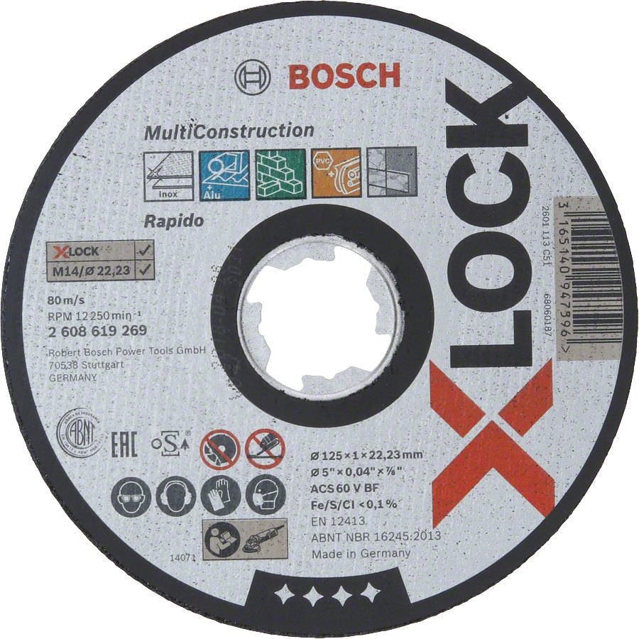 Universalus pjovimo diskas BOSCH X-Lock, 125 x 1,0 x 22,23 mm, ACS 60 V BF
