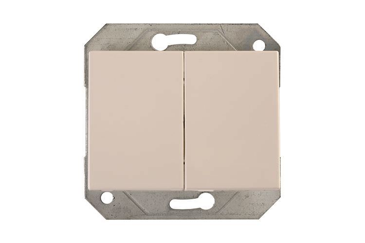 Perjungiklis be rėmelio XP 500, 2 klavišų, baltos sp.-0