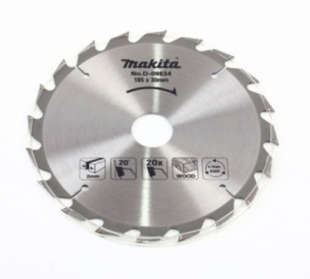 Medžio pjovimo diskas MAKITA, 185 x 2,0 x 30/20/16 mm, 20 dantų, 20°