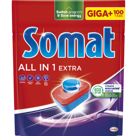 Daugiafunkcės indaplovių tabletės SOMAT All in One Extra, 100 vnt.-0