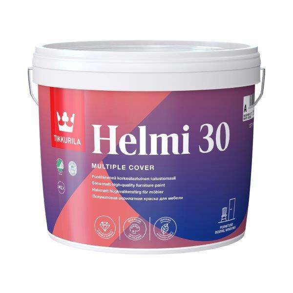 Baldų dažai TIKKURILA HELMI 30, pusiau matiniai, baltos sp., 2,7 l-0