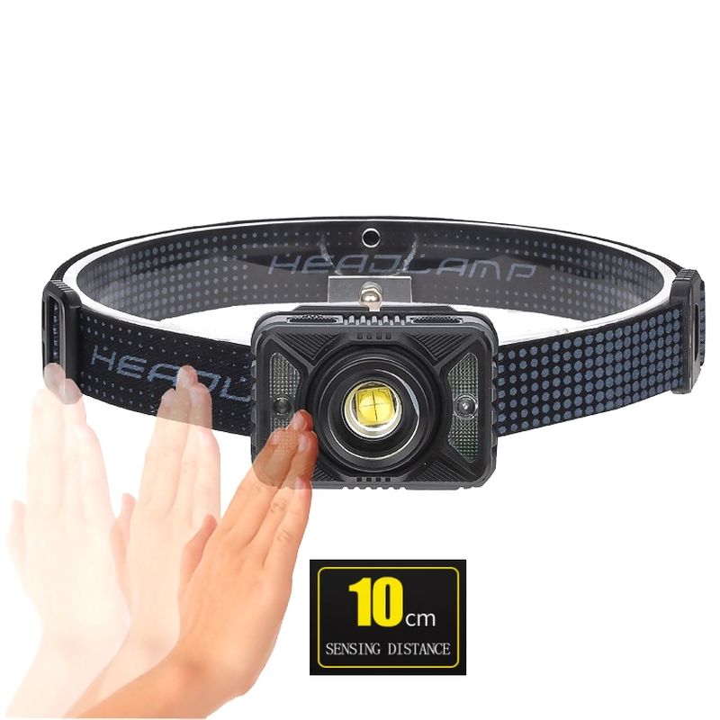Pakraunamas žibintas ant galvos ENTAC, IP65, 10W, 1200lm, pakraunamas USB, juodos sp. - 5