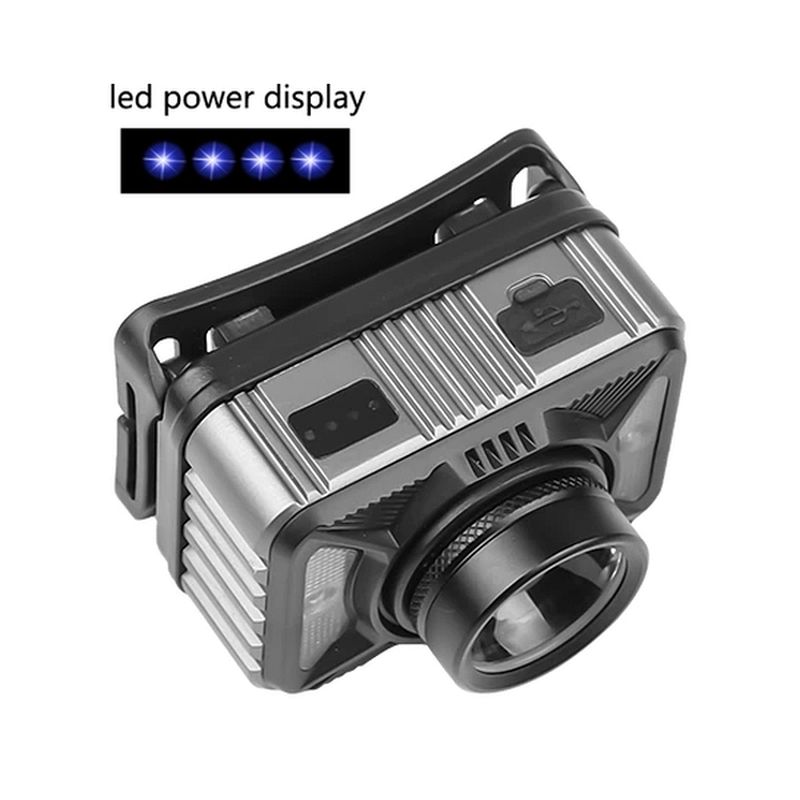 Pakraunamas žibintas ant galvos ENTAC, IP65, 10W, 1200lm, pakraunamas USB, juodos sp.-1