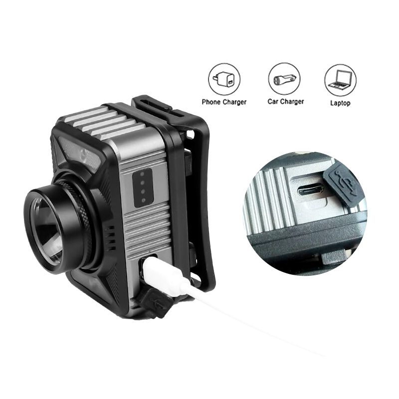 Pakraunamas žibintas ant galvos ENTAC, IP65, 10W, 1200lm, pakraunamas USB, juodos sp. - 4