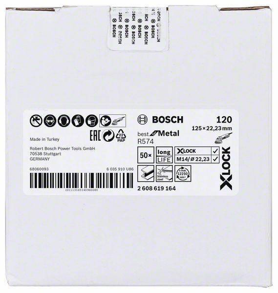 Šlifavimo diskelis BOSCH X-Lock, 125 mm, K 120 - 3