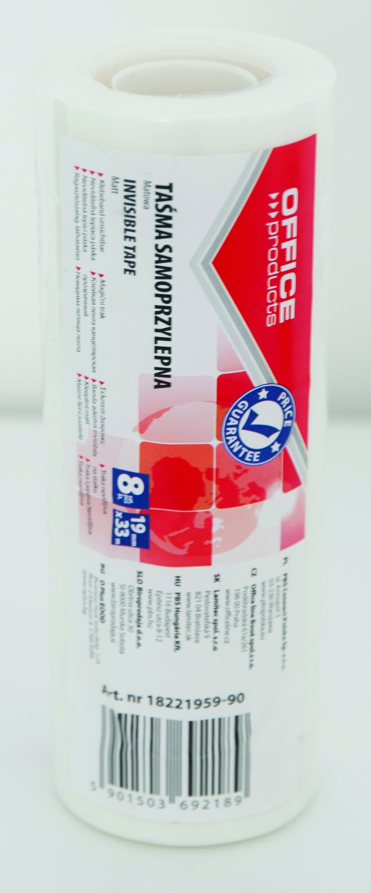 Lipni, matinė juostelė, 19 mm x 33 m / 8 vnt.-1