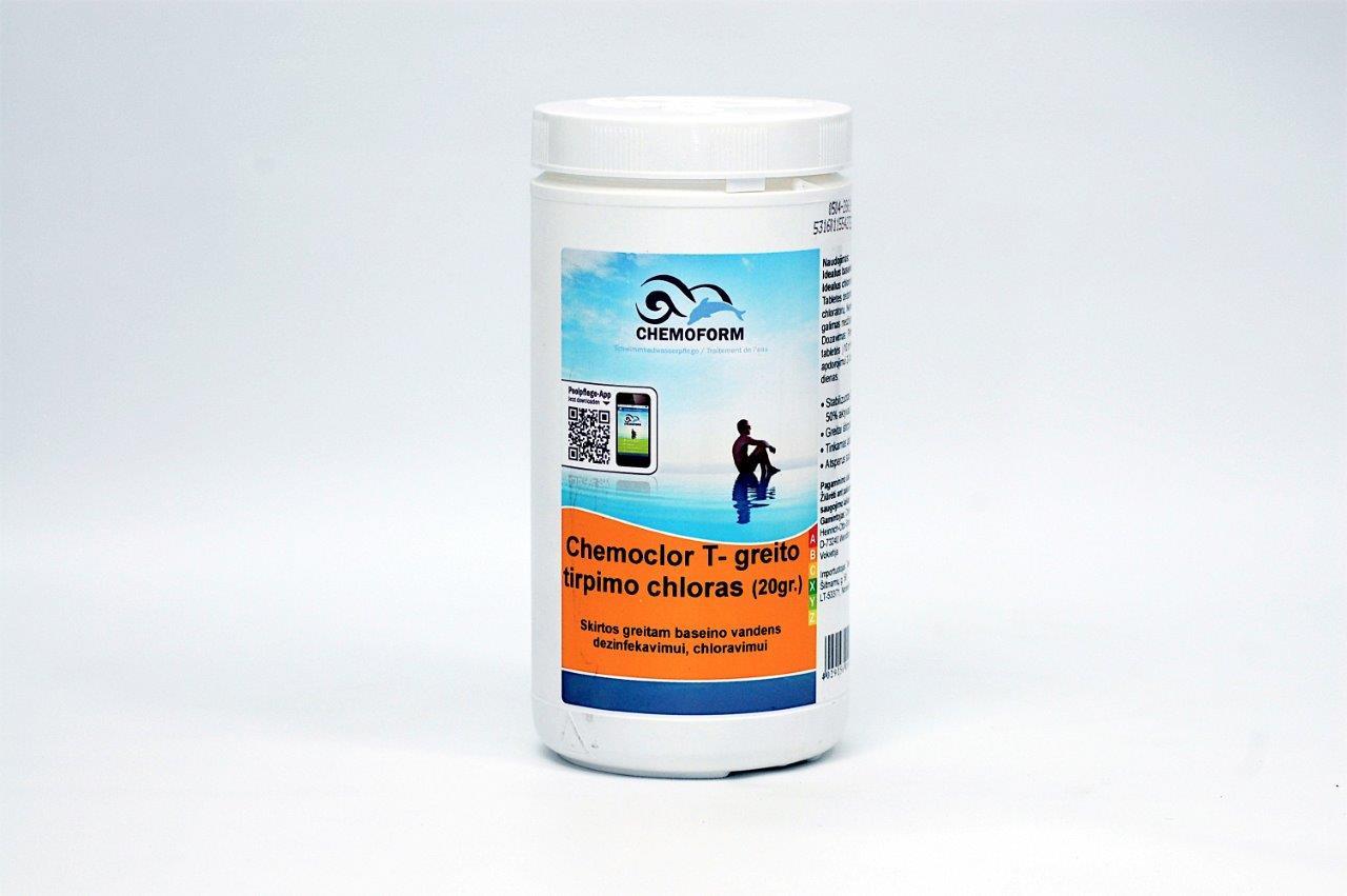 Greitai tirpstantis chloras 20g tabletėmis, 1 kg-0