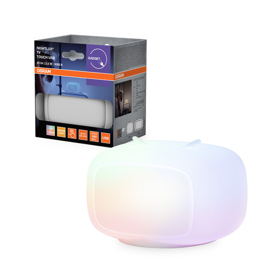 Stalinis LED šviestuvas OSRAM NIGHTLUX TOUCH TV, 2,5W, įkraunamas USB, RGB 12,9x9x9,6cm-1