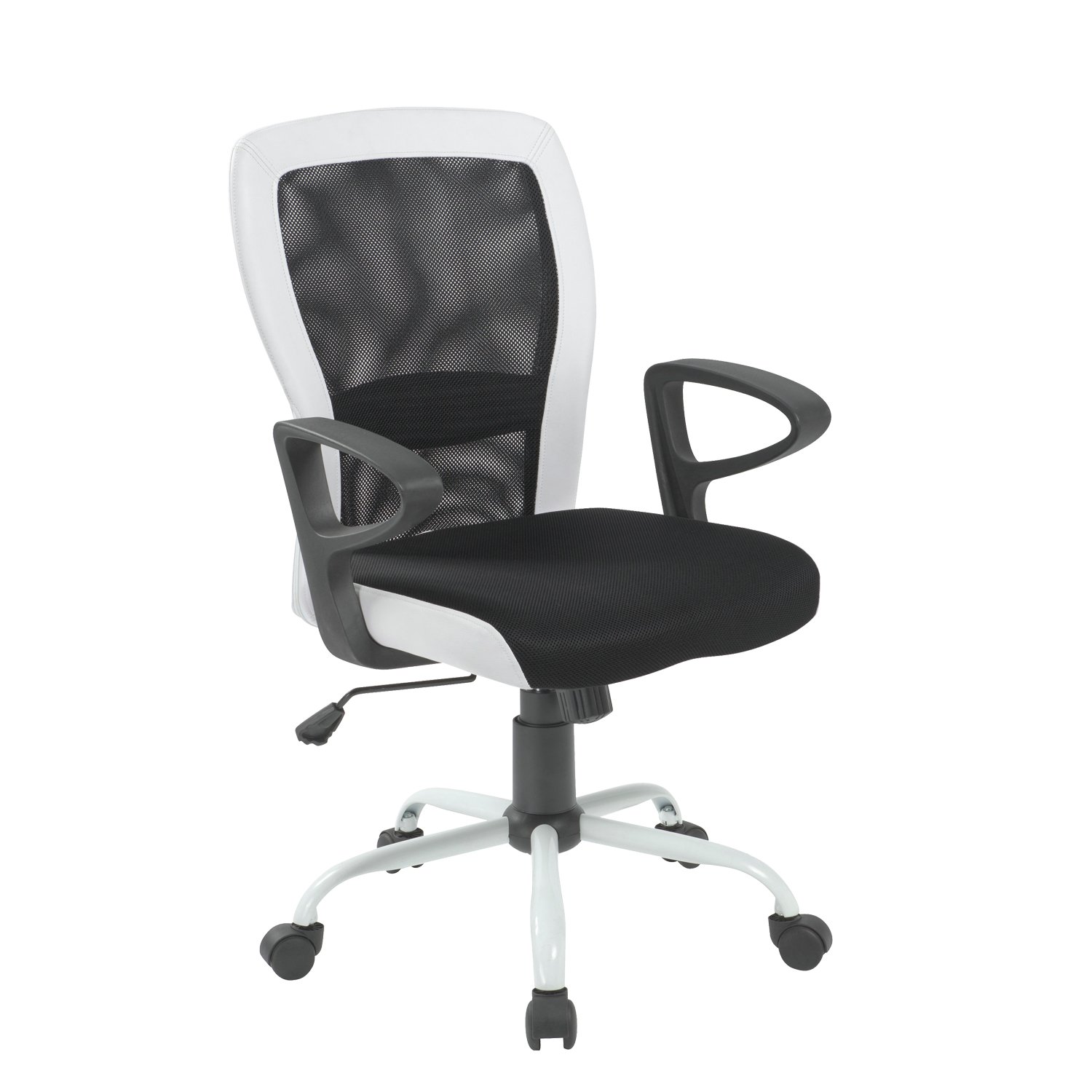 Biuro kėdė LENO, 60x57x91-98,5 cm, juoda/balta