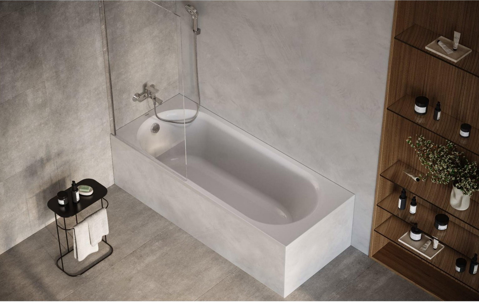 Vonia RAVAK VICTORY, su atrama, baltos sp., 150 x 70 cm-1