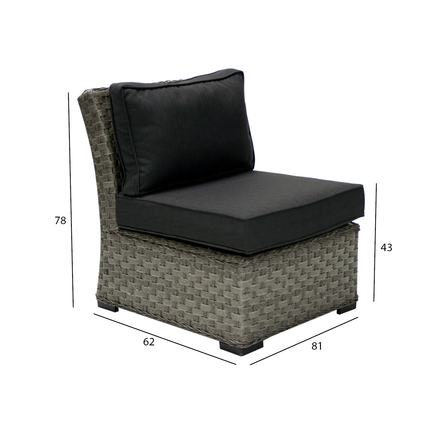 Modulinis fotelis Home4You GENEVA, 81x62xH78cm, pilka-1