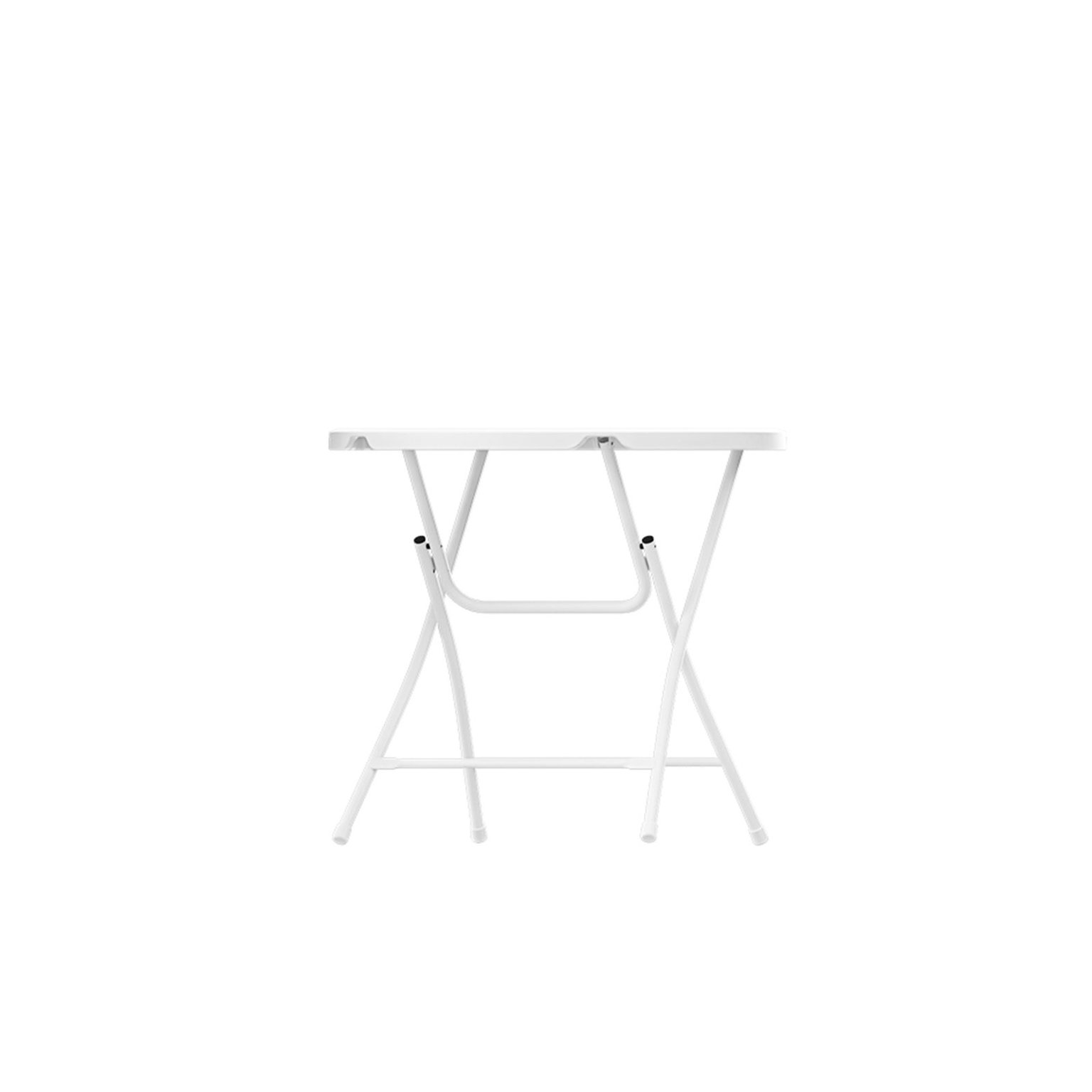 Apvalus sulankstomas lauko stalas, 80 x 74 cm, baltas-0